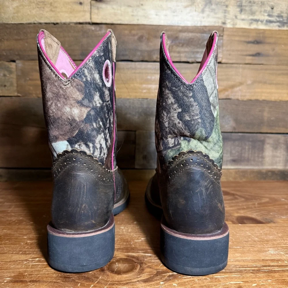 Ariat 10006854 Fatbaby Womens Western Boots Sz 9 B Brown Pink Camo Round Toe - Picture 3 of 10